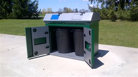 metal cover for trash enclosure|single trash can enclosure.